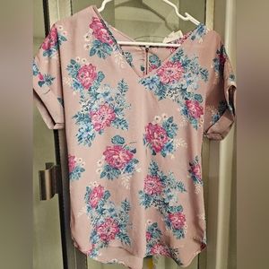 Floral v-neck blouse top